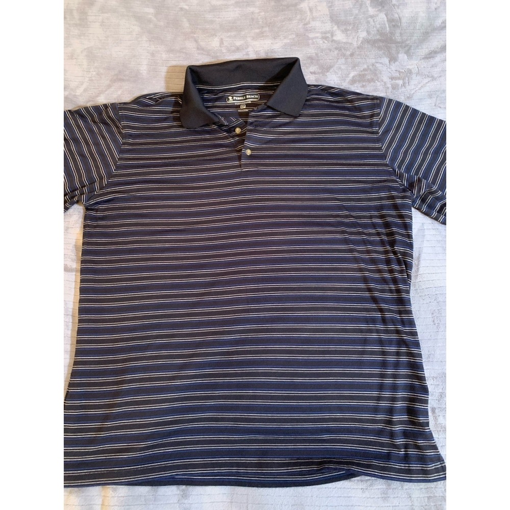 Pebble Beach Men's Performance Polo Shirt, Charcoal Black Size XL
